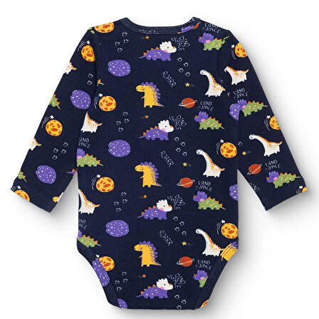 HelloBaby Erkek Bebek Uzun Kol Body Ribana Çıtçıtlı Yaka Uzun Kol