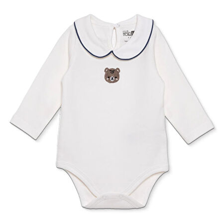 HelloBaby Erkek Bebek Uzun Kol Body İnterlok Bebe Yaka