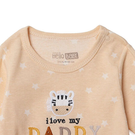 HelloBaby Unisex Uzun Kol Body Ribana Çıtçıtlı Yaka Uzun Kol