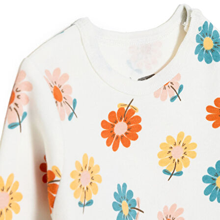 HelloBaby Kız Bebek 2li Uzun Kol Body İnterlok Çıtçıtlı Yaka Uzun Kol