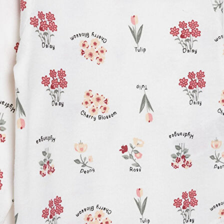 HelloBaby Kız Bebek Uzun Kol Body İnterlok Çıtçıtlı Yaka