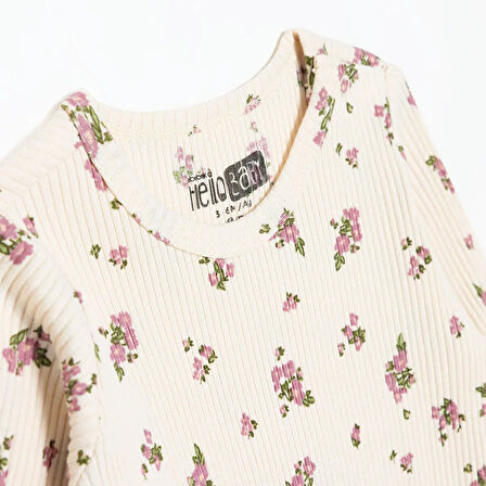 HelloBaby Kız Bebek 2li Uzun Kol Body Ribana Çıtçıtlı Yaka Uzun Kol