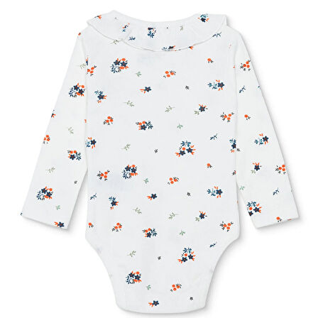 HelloBaby Kız Bebek Uzun Kol Body Ribana Çıtçıtlı Yaka Uzun Kol