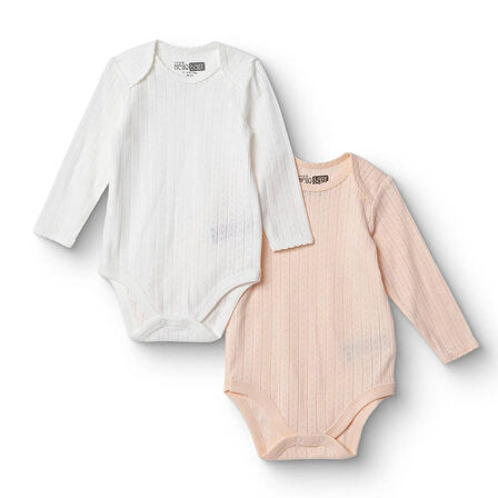 HelloBaby Kız Bebek 2li Uzun Kol Body Jakar Örme Zarf Yaka Uzun Kol