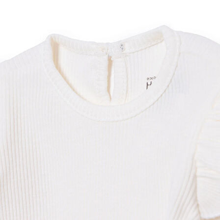 HelloBaby Kız Bebek Uzun Kol Body Fırfırlı Yaka Uzun Kol