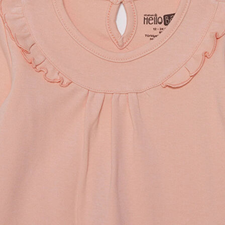 HelloBaby Kız Bebek Uzun Kol Body İnterlok Bisiklet Yaka Uzun Kol