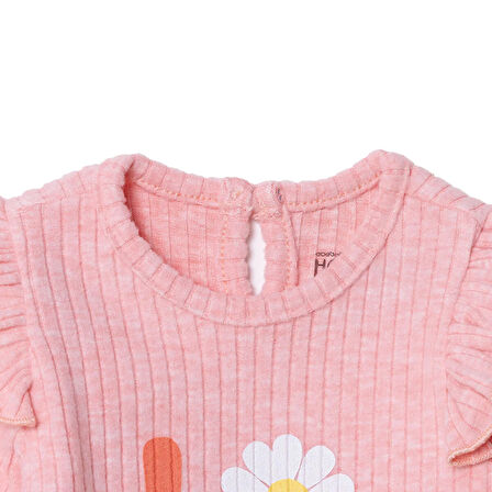 HelloBaby Kız Bebek Uzun Kol Body Kaşkorse Bisiklet Yaka Uzun Kol