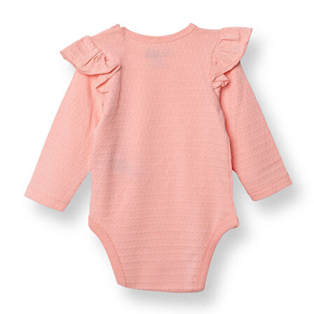 HelloBaby Kız Bebek Uzun Kol Body Jakar Örme Bisiklet Yaka