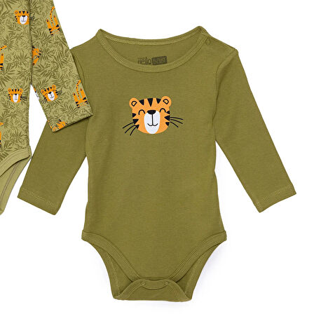 HelloBaby Erkek Bebek 2li Uzun Kol Body Çıtçıtlı Yaka