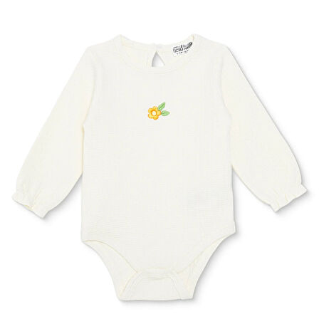 HelloBaby Kız Bebek Uzun Kol Body Jakar Örme Bisiklet Yaka Uzun Kol