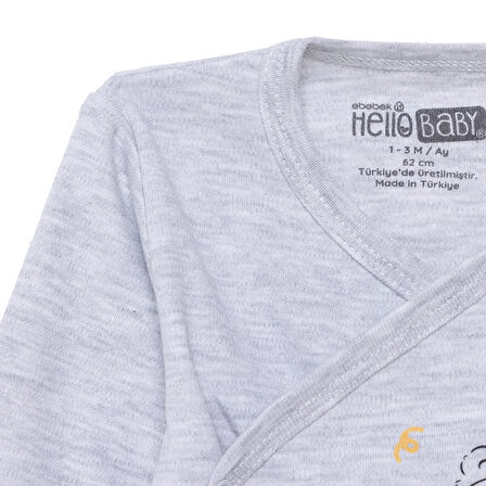 HelloBaby Erkek Bebek Yenidoğan Zıbın-Patikli Alt İnterlok Bisiklet Yaka Uzun Kol Patikli Paça