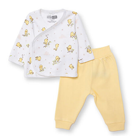 HelloBaby Kız Bebek Yenidoğan Zıbın-Patiksiz Alt İnterlok Bisiklet Yaka Uzun Kol Patiksiz Paça