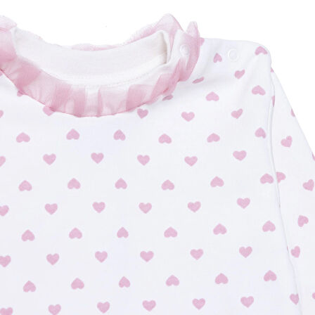 HelloBaby Kız Bebek Uzun Kol Pijama Takımı İnterlok Bisiklet Yaka Uzun Kol Reçme Paça