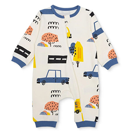 HelloBaby Erkek Bebek Patiksiz Tulum İnterlok Bisiklet Yaka Uzun Kol