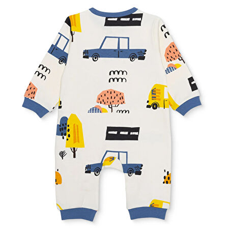 HelloBaby Erkek Bebek Patiksiz Tulum İnterlok Bisiklet Yaka Uzun Kol