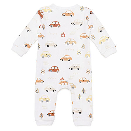 HelloBaby Erkek Bebek Patiksiz Tulum Fermuarlı Bisiklet Yaka Uzun Kol Ribanalı Paça