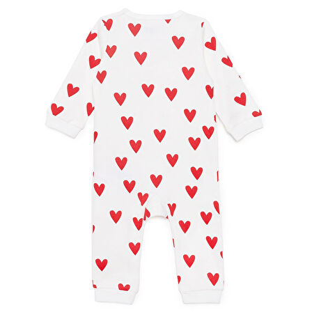 HelloBaby Kız Bebek Patiksiz Tulum Fermuarlı Bisiklet Yaka Uzun Kol Ribanalı Paça