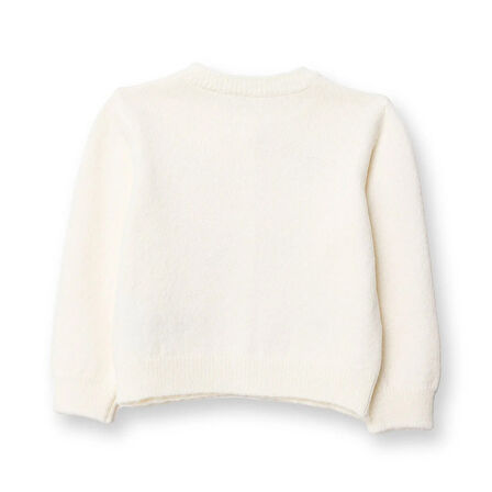 HelloBaby Kız Bebek Floral Teddy Bear Triko Hırka Fırfırlı Yaka Uzun Kol