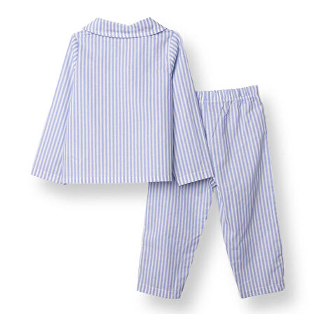 HelloBaby Erkek Bebek Uzun Kol Pijama Takımı Düğmeli Pamuklu Bebe Yaka Reçme Paça