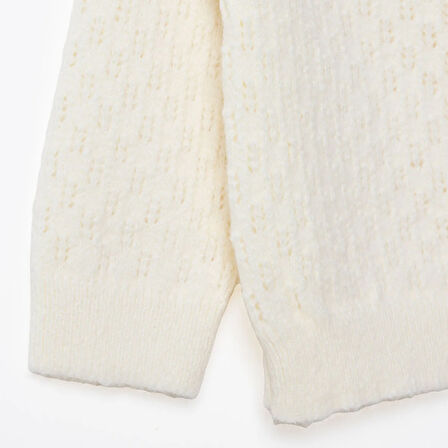 HelloBaby Kız Bebek Floral Teddy Bear Triko Hırka V Yaka Uzun Kol