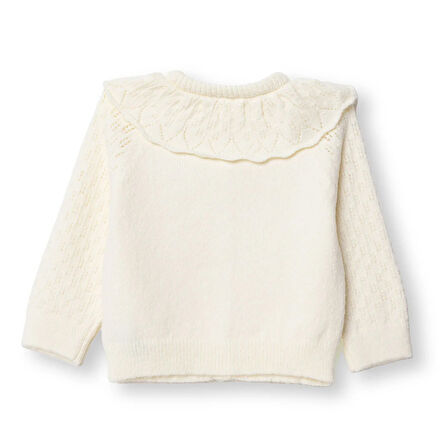 HelloBaby Kız Bebek Floral Teddy Bear Triko Hırka V Yaka Uzun Kol