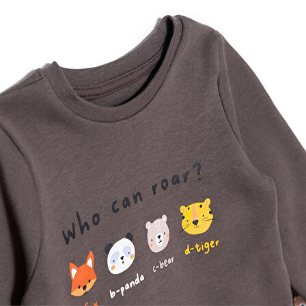 HelloBaby Erkek Bebek Pijama Takımı Bisiklet Yaka Uzun Kol Ribanalı Paça