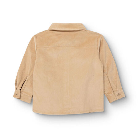 HelloBaby Erkek Bebek Hello Cute Bear Gömlek Fitilli Kadife Dokuma Gömlek Yaka Uzun Kol