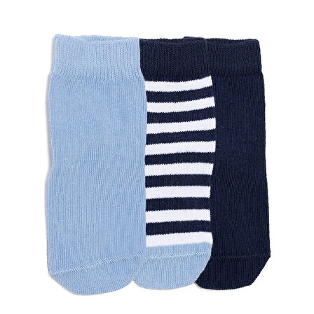 HelloBaby Erkek Bebek 3lü Kaydırmaz Çorap