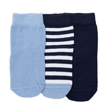 HelloBaby Erkek Bebek 3lü Kaydırmaz Çorap