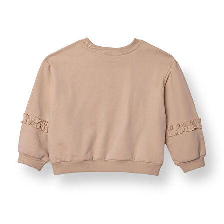 HelloBaby Kız Bebek Teddy Bear Sweatshirt İki İplik Bisiklet Yaka Uzun Kol