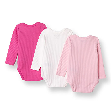 Tiffany Kız Bebek Uzun Kol Body Çıtçıtlı İnterlok Zarf Yaka