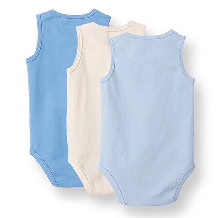 HelloBaby Erkek Bebek 3lü Atlet Body Ribana Bisiklet Yaka Atlet Kol