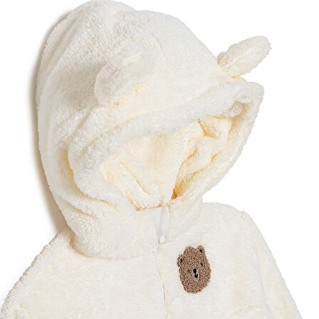 HelloBaby Erkek Bebek Hello Cute Bear Kapüşonlu Sweatshirt Peluş Uzun Kol