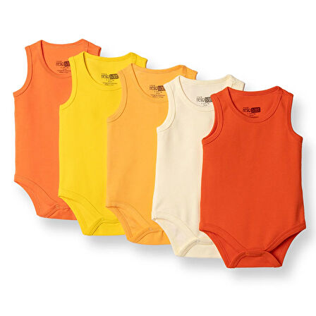 HelloBaby Erkek Bebek 5li Atlet Body Ribana Bisiklet Yaka Atlet Kol