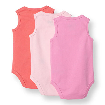 HelloBaby Kız Bebek 3lü Atlet Body Ribana Bisiklet Yaka Atlet Kol