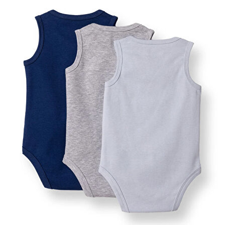 HelloBaby Erkek Bebek 3lü Atlet Body Ribana Bisiklet Yaka Atlet Kol
