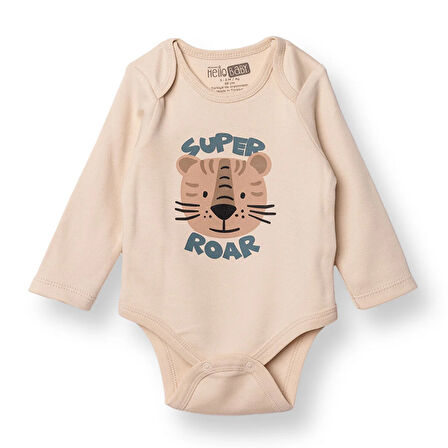 HelloBaby Erkek Bebek Uzun Kol Body İnterlok Zarf Yaka