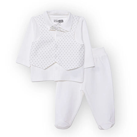 HelloBaby Erkek Bebek Yenidoğan Mevlüt Kıyafeti Gabardin Kapüşonlu Uzun Kol Patikli Paça