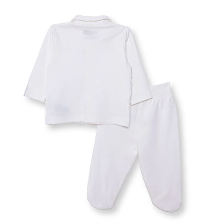 HelloBaby Erkek Bebek Yenidoğan Mevlüt Kıyafeti Gabardin Kapüşonlu Uzun Kol Patikli Paça