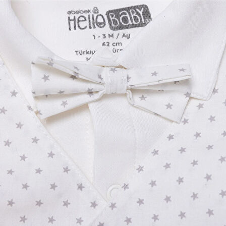 HelloBaby Erkek Bebek Yenidoğan Mevlüt Kıyafeti Gabardin Kapüşonlu Uzun Kol Patikli Paça