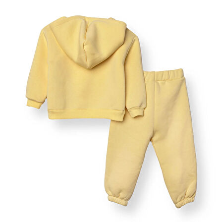 HelloBaby Kız Bebek Teddy Bear Eşofman Takımı Kapüşonlu Uzun Kol Lastikli Paça