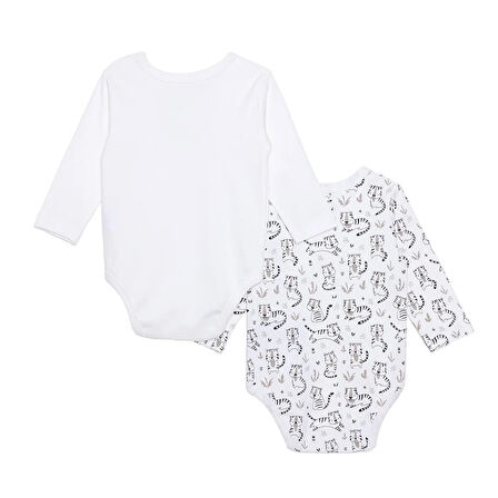 HelloBaby Erkek Bebek 2li Uzun Kol Body İnterlok Çıtçıtlı Yaka