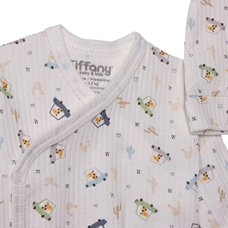 Tiffany Erkek Bebek Yenidoğan Prematüre Set İnterlok Zarf Yaka Uzun Kol Patikli Paça