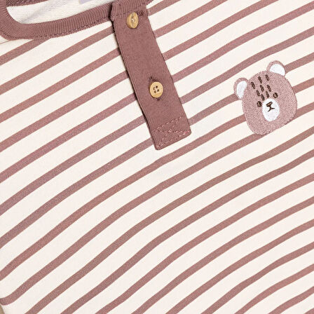 HelloBaby Erkek Bebek Woodland 1 Uzun Kol Tshirt İki İplik Bisiklet Yaka Uzun Kol