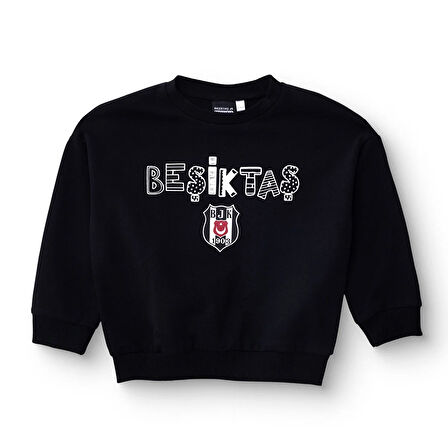 Beşiktaş Unisex Sweatshirt İki İplik Bisiklet Yaka Uzun Kol