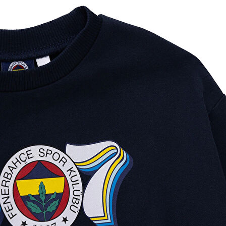 Fenerbahçe Unisex Sweatshirt İki İplik Bisiklet Yaka Uzun Kol