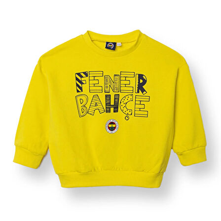 Fenerbahçe Unisex Sweatshirt İki İplik Bisiklet Yaka Uzun Kol