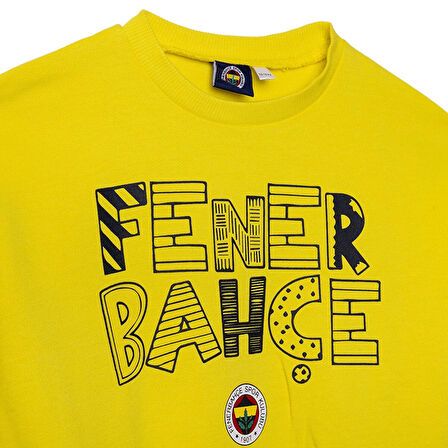 Fenerbahçe Unisex Sweatshirt İki İplik Bisiklet Yaka Uzun Kol