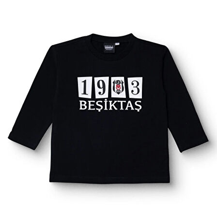 Beşiktaş Unisex Sweatshirt İki İplik Bisiklet Yaka Uzun Kol
