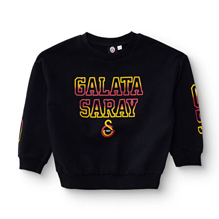 Galatasaray Unisex Sweatshirt İki İplik Bisiklet Yaka Uzun Kol